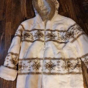 Cream & Tan Fur Coat